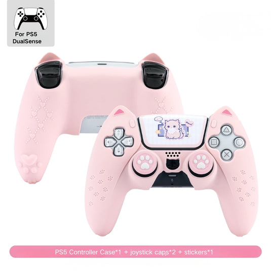 PlayStation PS5 DualSense Cat Kid-Friendly Silicone Anti-Slip Sticker Controller Protective Case
