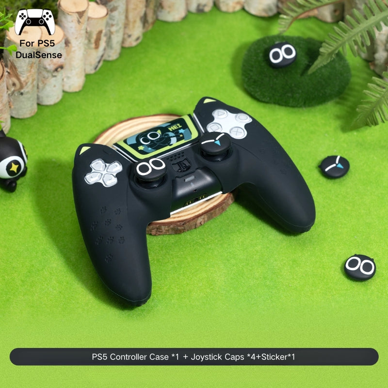 PlayStation PS5 DualSense Cat Kid-Friendly Silicone Anti-Slip Sticker Controller Protective Case - i-Station Mobile Phone & Electronic Device Repair and Accessories