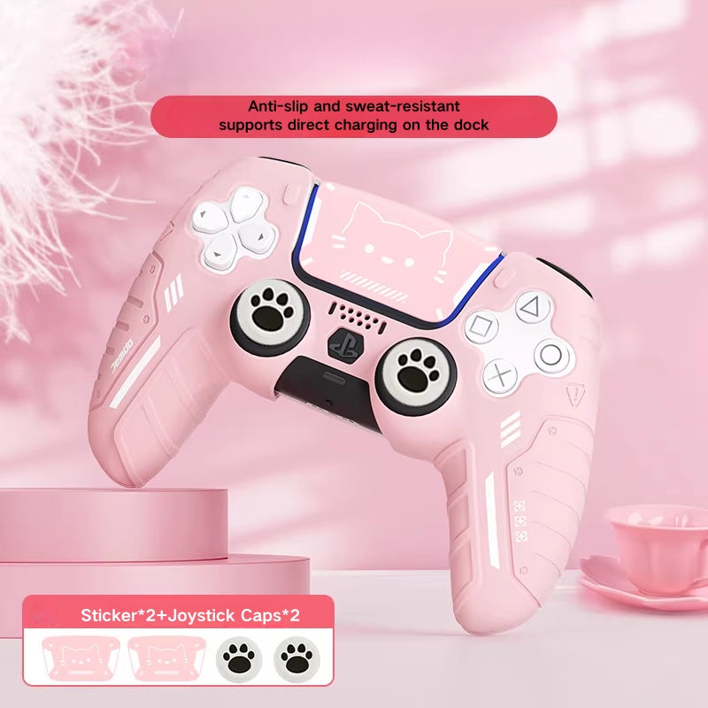 Load image into Gallery viewer, PlayStation PS5 DualSense Mechanical-Style Silicone Controller Case – Anti-Slip, Sweat-Resistant, Dock-Charging Compatible
