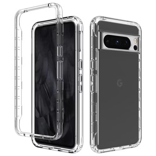 Google Pixel 8 & 8 Pro - TPU 2 in1 Full Covered Protection Clear Transparent Heavy Duty Case - Polar Tech Australia