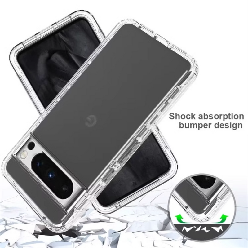 Load image into Gallery viewer, Google Pixel 8 &amp; 8 Pro - TPU 2 in1 Full Covered Protection Clear Transparent Heavy Duty Case - Polar Tech Australia
