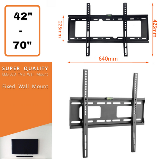 [42"- 70"] Universal VESA Adjustable Heavy-Duty Fixed LED TV Mount Bracket - Polar Tech Australia