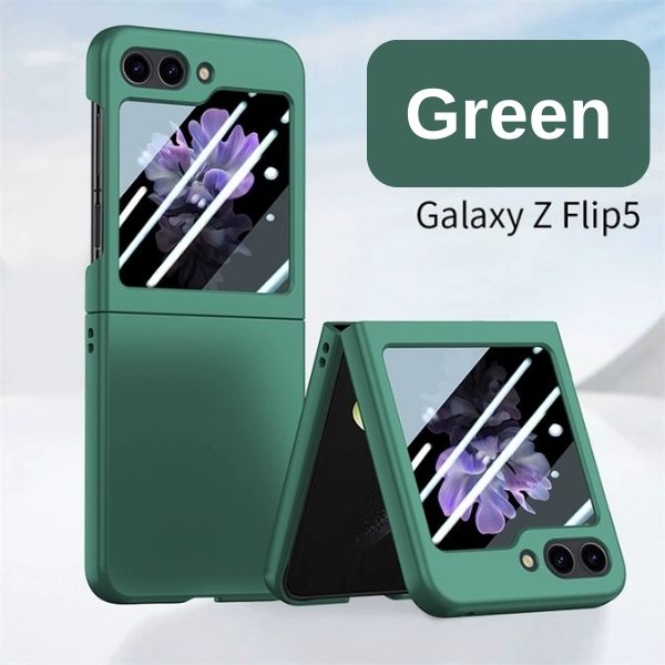 Load image into Gallery viewer, Samsung Galaxy Flip 5 (SM-F731) - Silicone Case With Built-in Back Rear Glass Screen Protector - Polar Tech Australia
