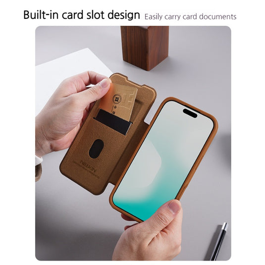 [Built-in Lens Cover][With Card Slot] Apple iPhone 17 Pro/Pro Max NILLKIN Flip Cover Full-body Shockproof Case