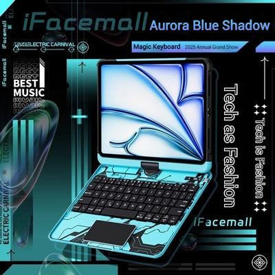 Apple iPad Air 4/5 10.9'' 4/5th Gen (2020/2022) - 180 Degree Rotation Magic Cyberpunk Style Transparent Keyboard Case - i-Station Mobile Phone & Electronic Device Repair and Accessories