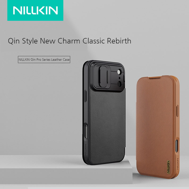 Load image into Gallery viewer, [Built-in Lens Cover][With Card Slot] Apple iPhone 17 Pro/Pro Max NILLKIN Flip Cover Full-body Shockproof Case
