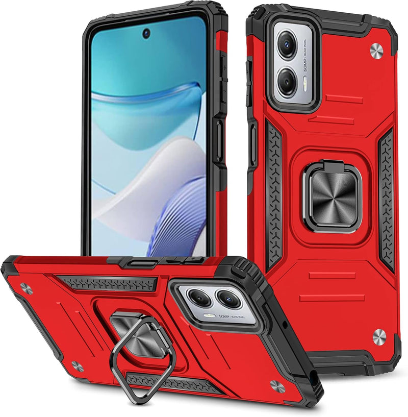 Load image into Gallery viewer, [Magnetic Rotable Kickstand] Motorola Moto G53 - Shield Shockproof Rugged Heavy Duty Case With 2PC Tempered Glass Screen Protector
