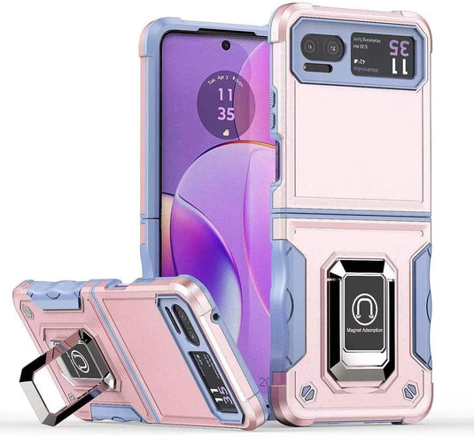 [Built-in Kickstand] Motorola Moto Razr 40/Razr 2023 - Military Grade TPU+PC Shockproof Heavy Duty Case