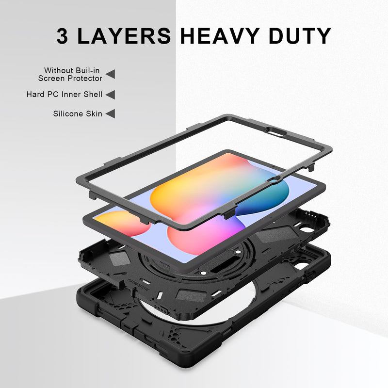 Load image into Gallery viewer, Samsung Galaxy Tab S6 10.5&quot; 2019 (T860/T865/T867) Heavy Duty 360 Degree Rotate Stand Hand Strap Case - Polar Tech Australia
