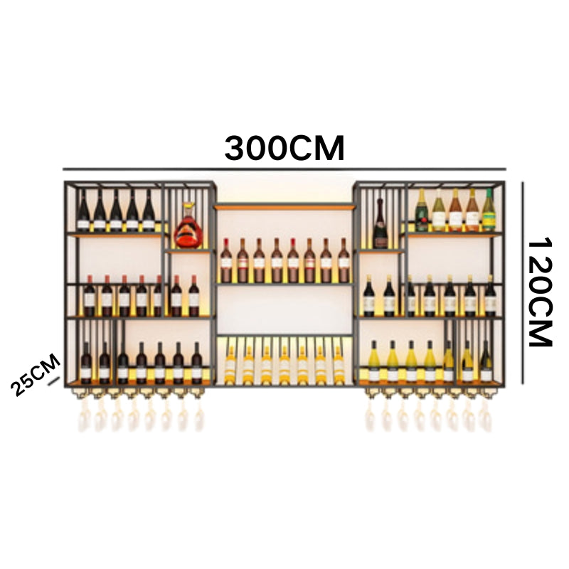 Load image into Gallery viewer, Modern Industrial Wall-Mounted Wine &amp; Spirits Rack with LED Lighting and Hanging Wine Glass Holder - i-Station Mobile Phone &amp; Electronic Device Repair and Accessories
