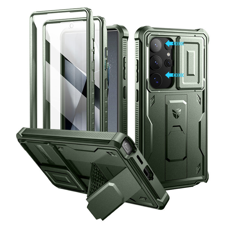 Load image into Gallery viewer, [Built-in Stand][Dustproof Lens Cap]Samsung Galaxy S24/Ultra/Plus/FE - Heavy Duty Defender Armor Drop Proof Stand Case
