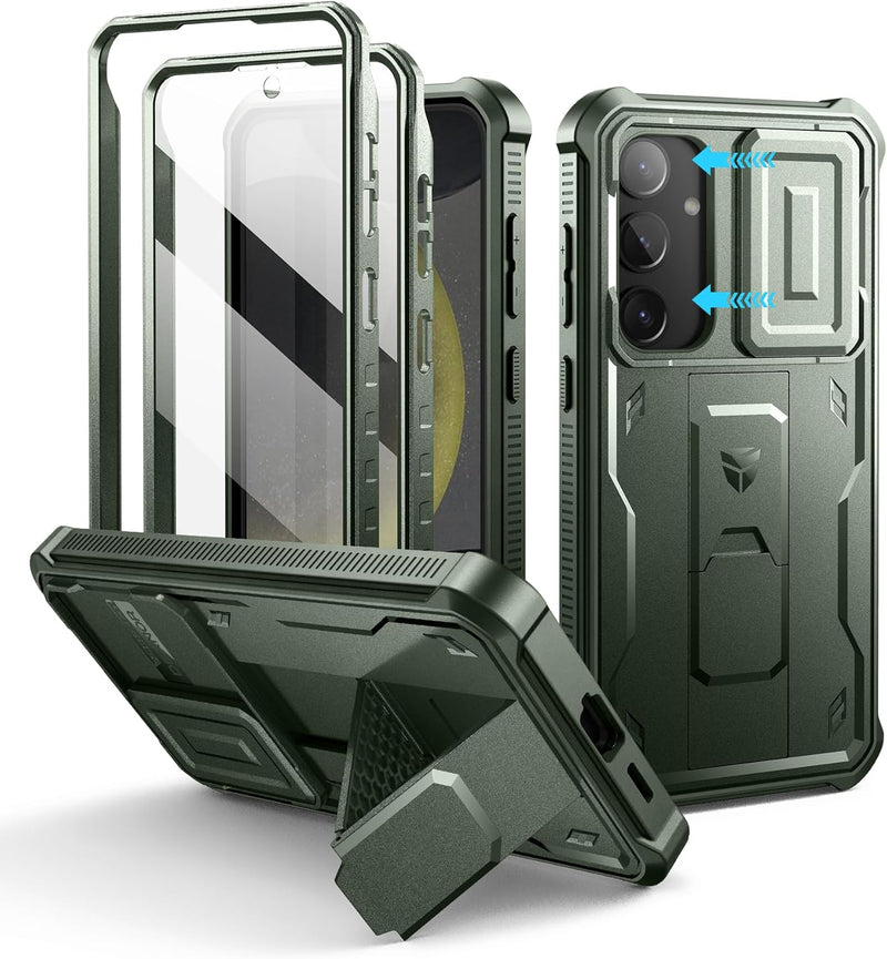 Load image into Gallery viewer, [Camera Cover &amp; Screen Protector &amp; Kickstand] Samsung Galaxy S24/PE/Plus/Ultra - Shockproof Rugged Case Full-Body Bumper Protective Heavy Duty Case
