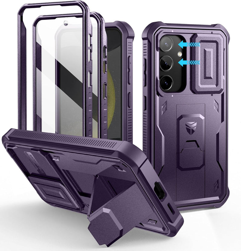 Load image into Gallery viewer, [Camera Cover &amp; Screen Protector &amp; Kickstand] Samsung Galaxy S24/PE/Plus/Ultra - Shockproof Rugged Case Full-Body Bumper Protective Heavy Duty Case
