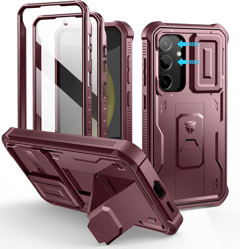 Load image into Gallery viewer, [Camera Cover &amp; Screen Protector &amp; Kickstand] Samsung Galaxy S24/PE/Plus/Ultra - Shockproof Rugged Case Full-Body Bumper Protective Heavy Duty Case
