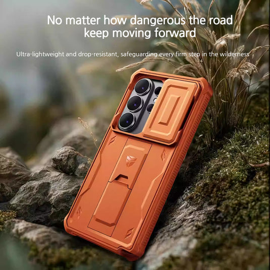 [With Slide Camera Cover][Built-in Stand] Samsung Galaxy S26/Plus/Ultra - Dexnor Military Grade Heavy-Duty Shockproof Rugged Case