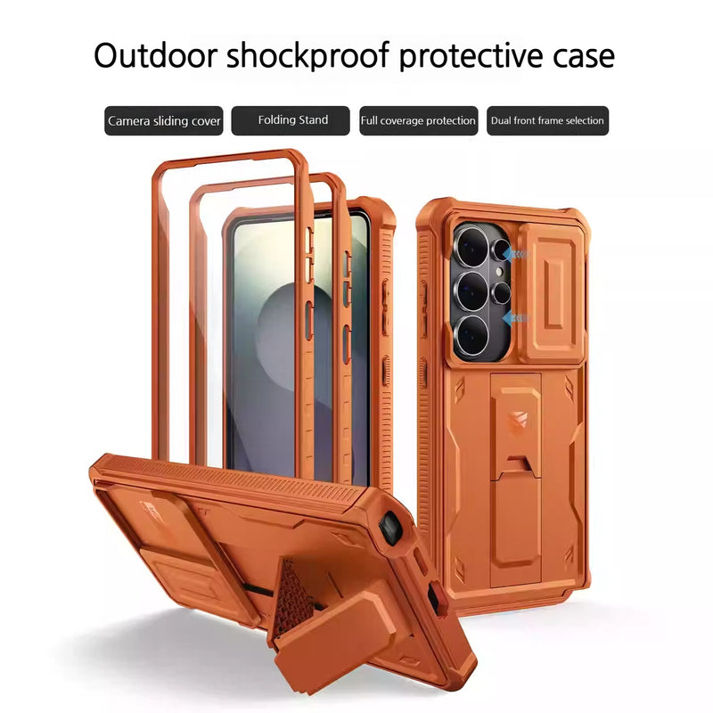 Load image into Gallery viewer, [With Slide Camera Cover][Built-in Stand] Samsung Galaxy S26/Plus/Ultra - Dexnor Military Grade Heavy-Duty Shockproof Rugged Case
