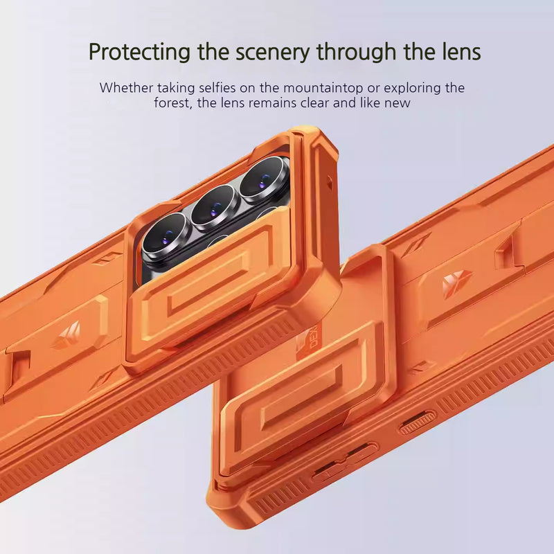 Load image into Gallery viewer, [With Slide Camera Cover][Built-in Stand] Samsung Galaxy S26/Plus/Ultra - Dexnor Military Grade Heavy-Duty Shockproof Rugged Case
