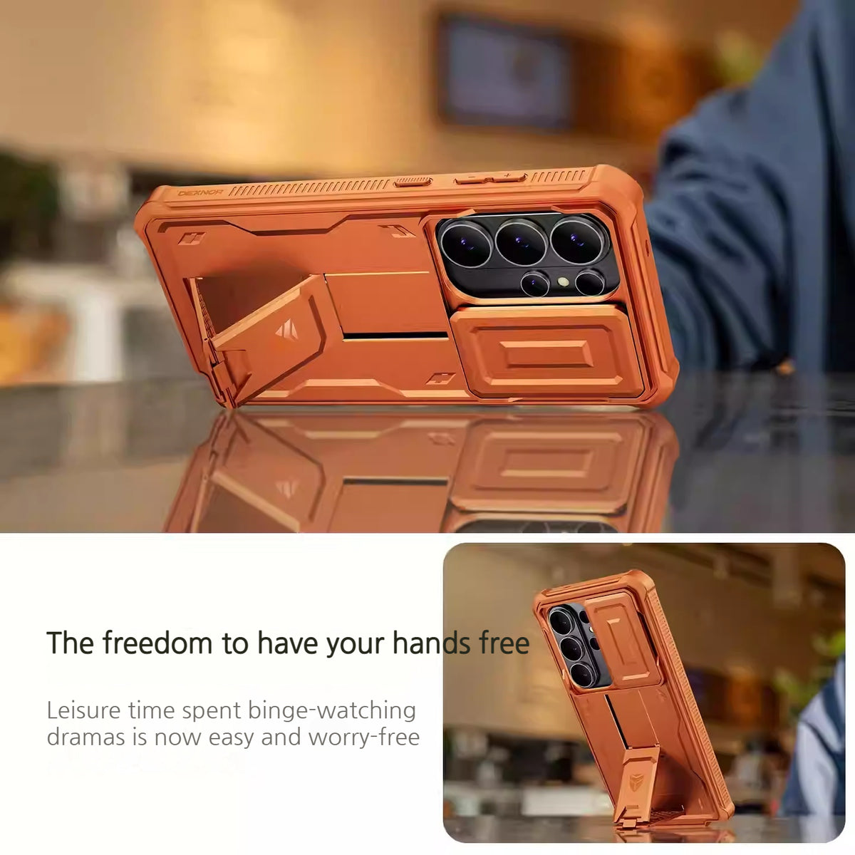 [With Slide Camera Cover][Built-in Stand] Samsung Galaxy S26/Plus/Ultra - Dexnor Military Grade Heavy-Duty Shockproof Rugged Case - i-Station Mobile Phone & Electronic Device Repair and Accessories