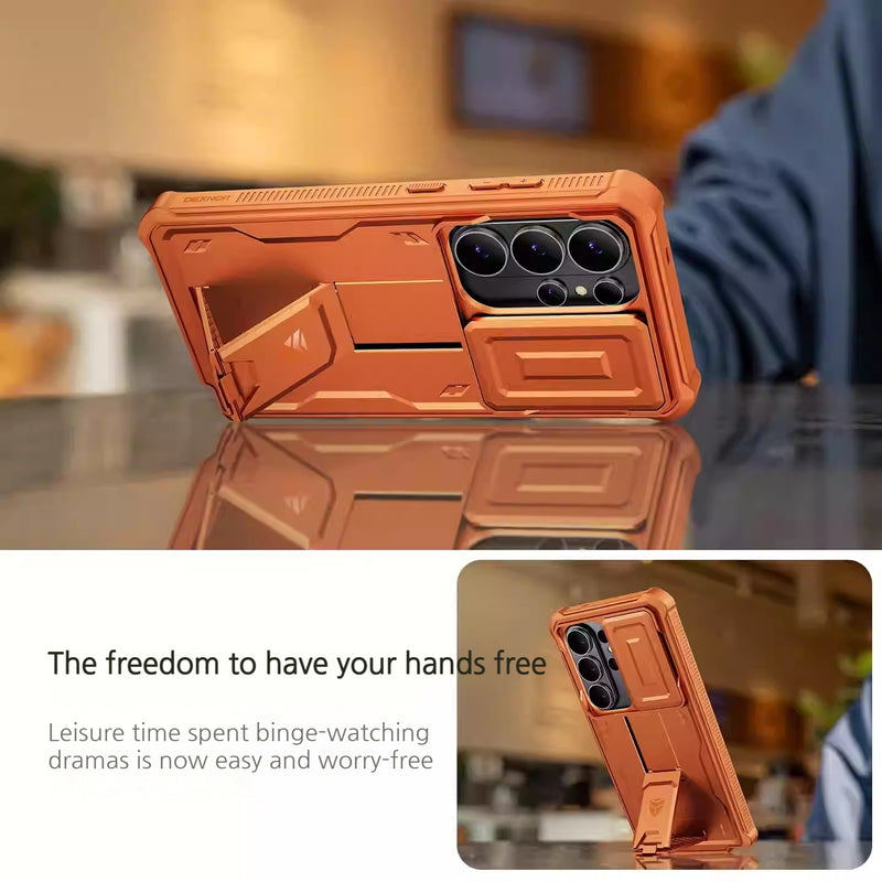 Load image into Gallery viewer, [With Slide Camera Cover][Built-in Stand] Samsung Galaxy S26/Plus/Ultra - Dexnor Military Grade Heavy-Duty Shockproof Rugged Case

