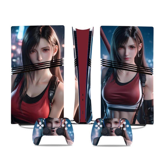 Sony PlayStation PS5 Pro Tifa Lockhart Digital Edition Console Skin Sticker – No Residue PVC | Scratch-Resistant Gaming Designs