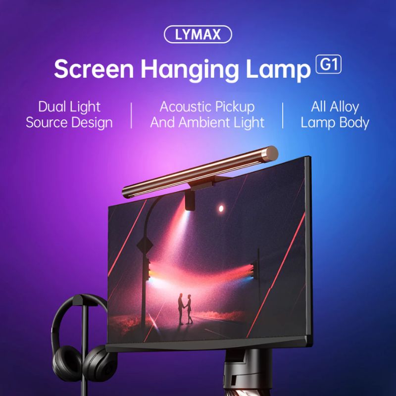 Load image into Gallery viewer, LYMAX RGB Computer Monitor Light Bar with Remote Control, Eye-Care for Desktop Space Saving and Gaming Home Office
