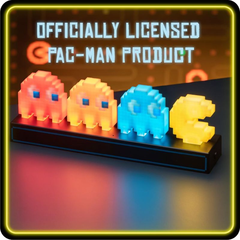 Paladone Pac Man and Ghosts Light 3D Pixel Lamp LED Game Icon Night Light Colour Phasing Music Reactive for Bedroom Gaiming Room - i-Station Mobile Phone & Electronic Device Repair and Accessories