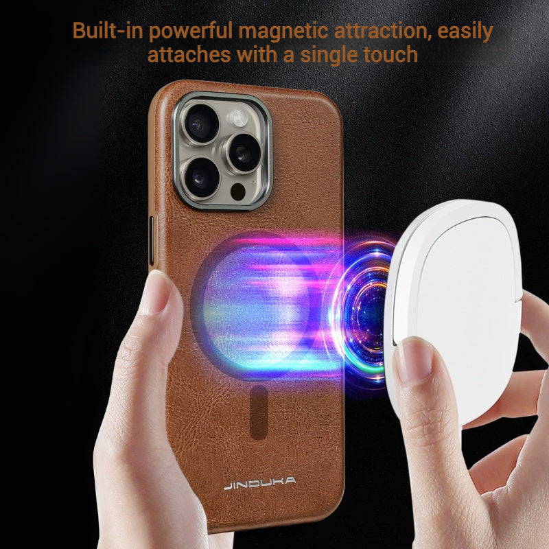 Load image into Gallery viewer, Apple iPhone 17/Air/Pro/Max - Business Retro Shockproof Leather Shockproof Case
