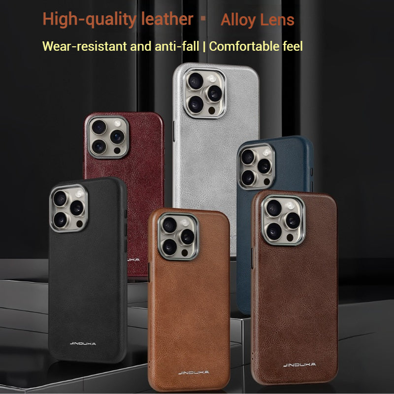 Load image into Gallery viewer, Apple iPhone 17/Air/Pro/Max - Business Retro Shockproof Leather Shockproof Case

