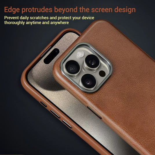 Apple iPhone 17/Air/Pro/Max - Business Retro Shockproof Leather Shockproof Case