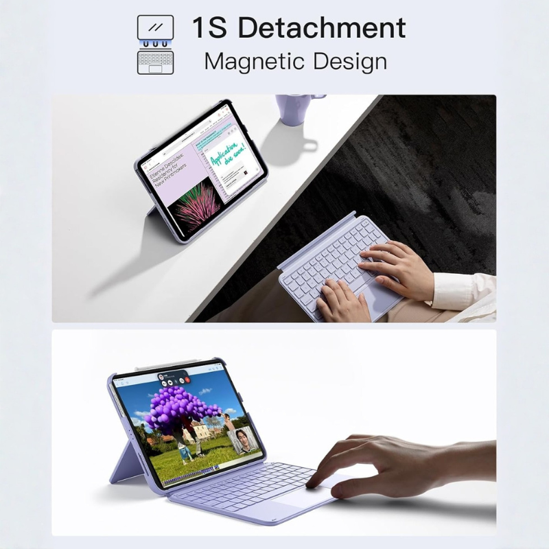[Detachable] Apple iPad Air 13-inch M2/M3/M4 (2024/2025/2026) Inateck Magnetic Touchpad Wireless Keyboard Case - i-Station Mobile Phone & Electronic Device Repair and Accessories