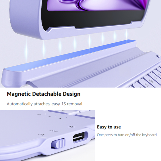 [Detachable] Apple iPad Air 4/5 10.9'' 4/5th Gen (2020/2022) Inateck Magnetic Touch Wireless Keyboard Case