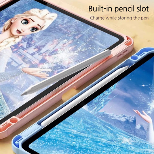 [With Pen Slot] Apple iPad Air 4/5 10.9'' 4/5th Gen (2020/2022) Elsa Princess Rotatable Shockproof Acrylic Protective Case