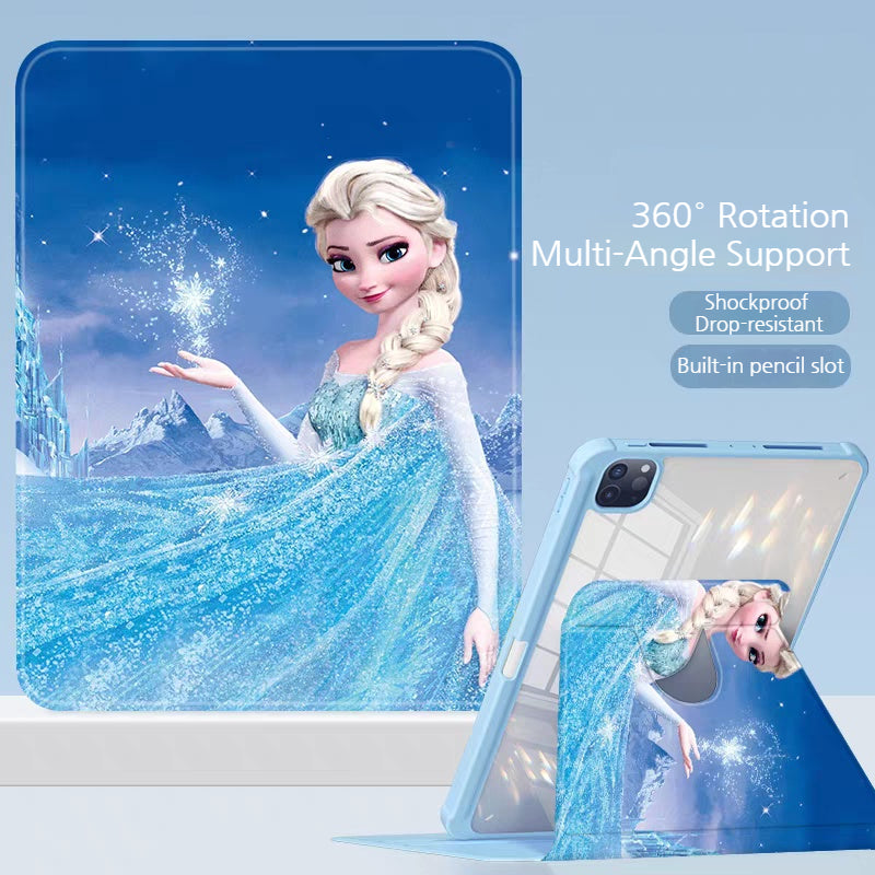 Load image into Gallery viewer, [With Pen Slot] Apple iPad Air 4/5 10.9&#39;&#39; 4/5th Gen (2020/2022) Elsa Princess Rotatable Shockproof Acrylic Protective Case
