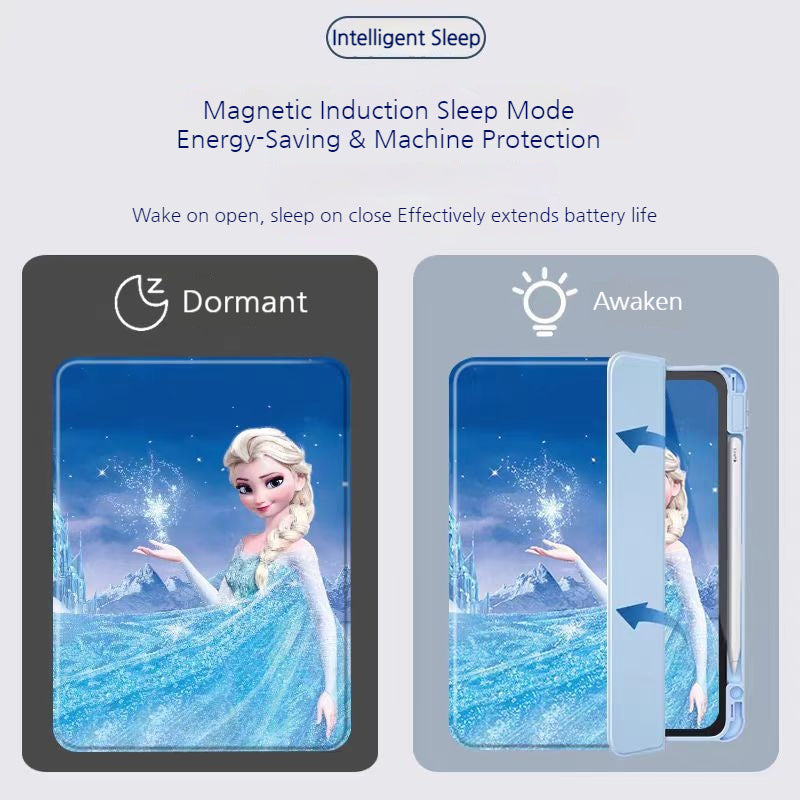 Load image into Gallery viewer, [With Pen Slot] Apple iPad Air 4/5 10.9&#39;&#39; 4/5th Gen (2020/2022) Elsa Princess Rotatable Shockproof Acrylic Protective Case
