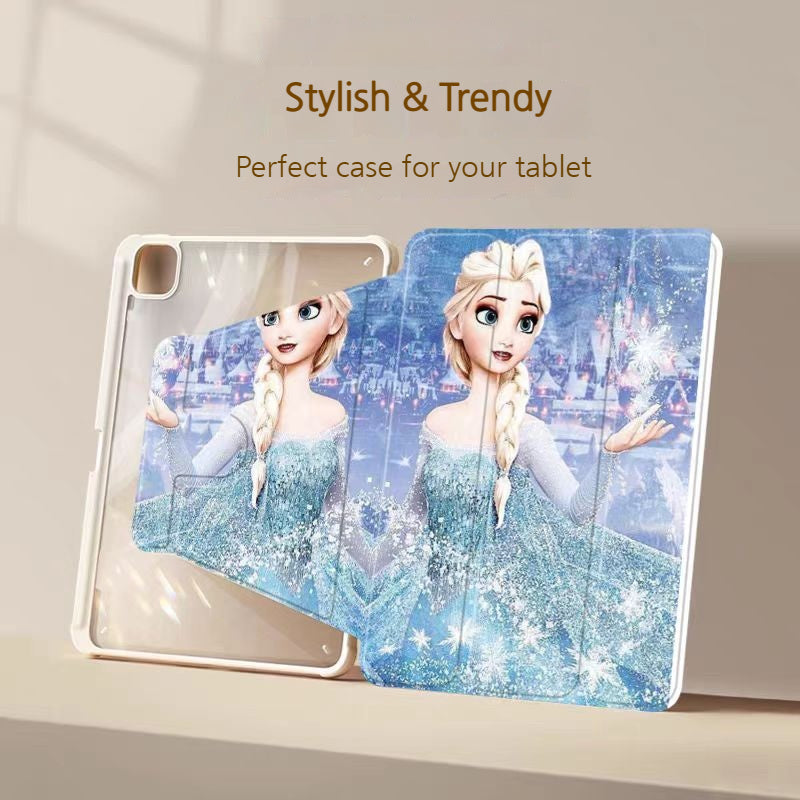 Load image into Gallery viewer, [With Pen Slot] Apple iPad Air 4/5 10.9&#39;&#39; 4/5th Gen (2020/2022) Elsa Princess Rotatable Shockproof Acrylic Protective Case
