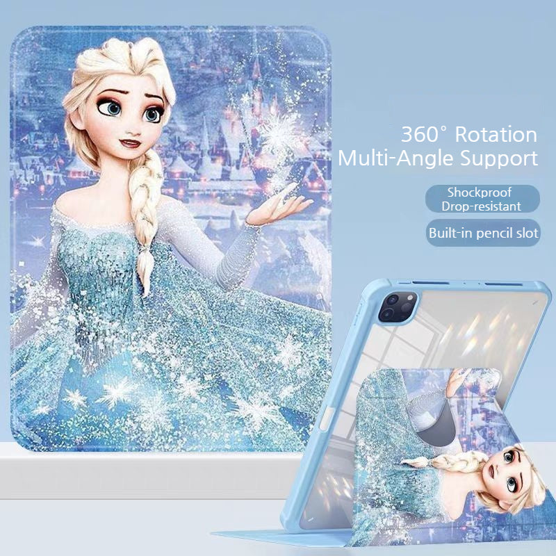Load image into Gallery viewer, [With Pen Slot] Apple iPad Air 4/5 10.9&#39;&#39; 4/5th Gen (2020/2022) Elsa Princess Rotatable Shockproof Acrylic Protective Case

