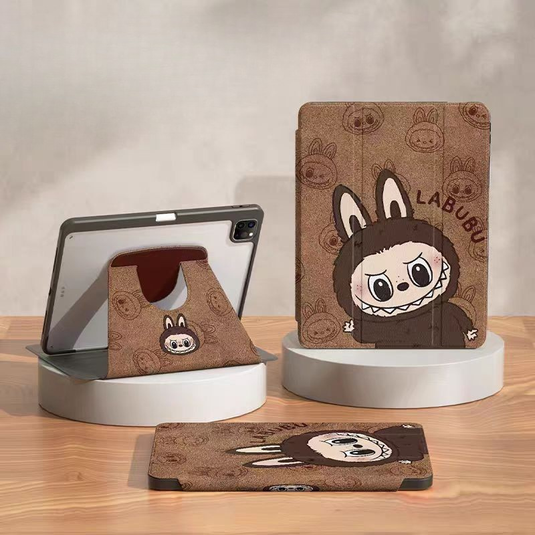 [With Pen Slot][360° Rotatable] Apple iPad Air 11-inch M2/3 (2024/2025) Labubu Cartoon Tri-Fold Flip Protective Case