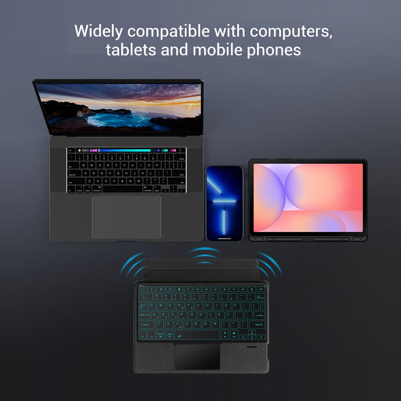 Load image into Gallery viewer, [Detachable] Samsung Galaxy Tab S11 11&quot; (2025) Smart Trackpad Blutooth Wireless Keyboard Case With RGB Backlit
