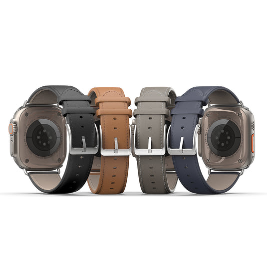 Apple Watch Series 1/2/3/4/5/6/SE/7/8/9/10 Business Premium Waterproof Leather Watch Strap Band