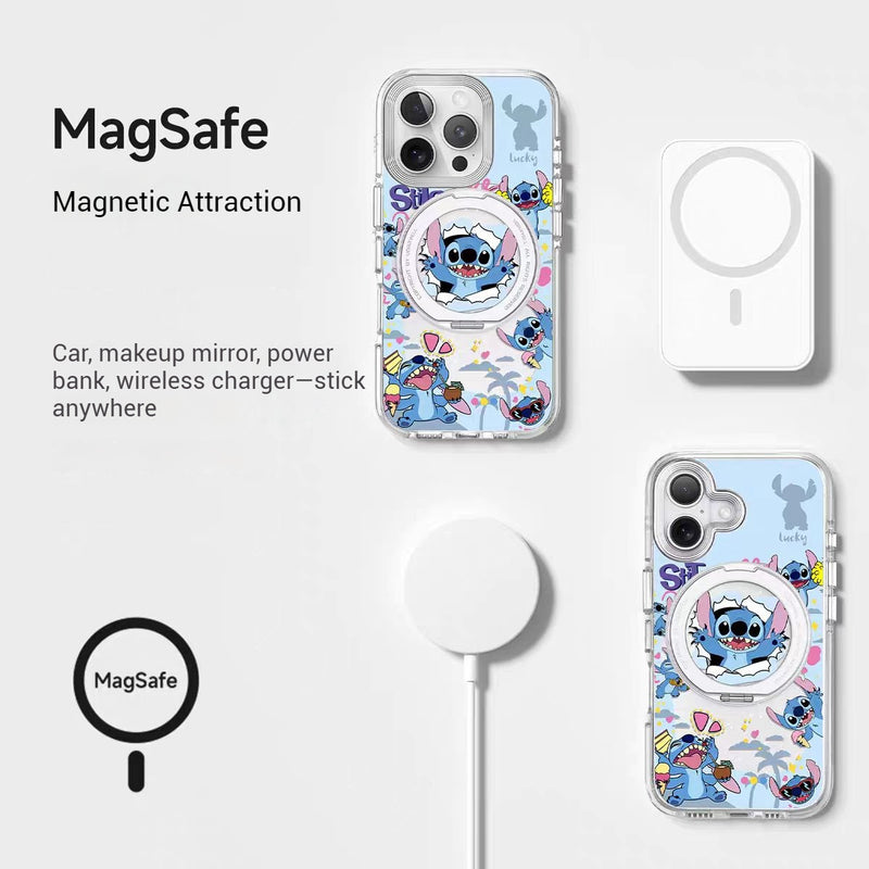 Load image into Gallery viewer, [Magsafe Compatible][Built-in Stand] Apple iPhone 17/Air/Pro/Pro Max Stitch Cute Full-Cover Shockproof Phone Case
