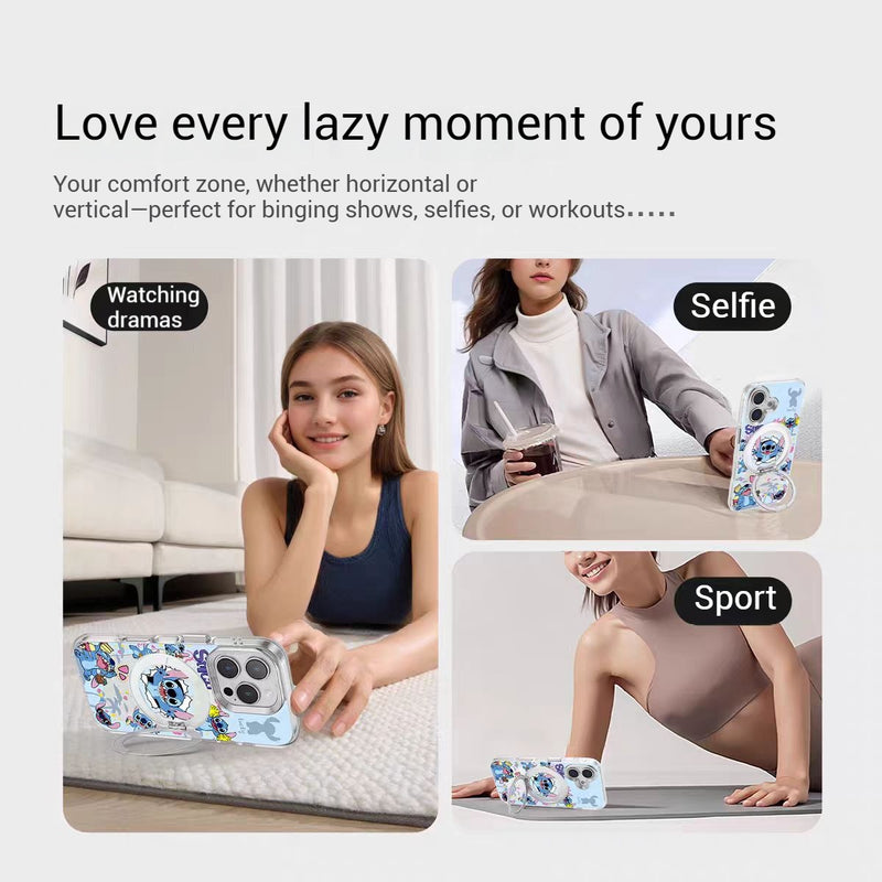 Load image into Gallery viewer, [Magsafe Compatible][Built-in Stand] Apple iPhone 17/Air/Pro/Pro Max Stitch Cute Full-Cover Shockproof Phone Case
