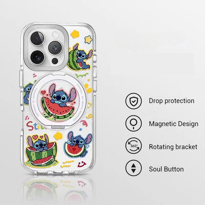 Load image into Gallery viewer, [Magsafe Compatible][Built-in Stand] Apple iPhone 17/Air/Pro/Pro Max Stitch Cute Full-Cover Shockproof Phone Case
