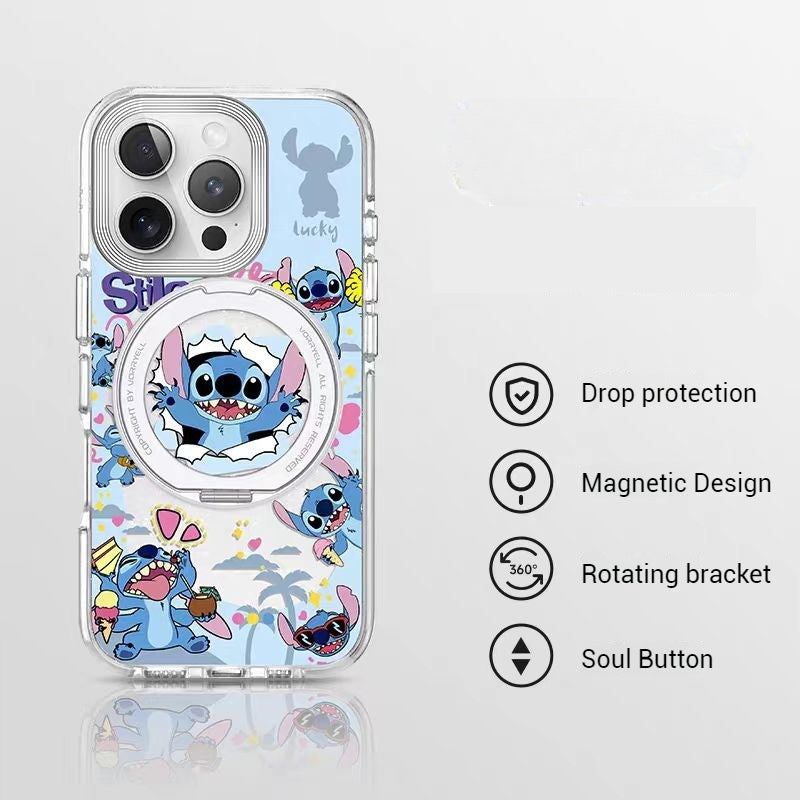 Load image into Gallery viewer, [Magsafe Compatible][Built-in Stand] Apple iPhone 17/Air/Pro/Pro Max Stitch Cute Full-Cover Shockproof Phone Case

