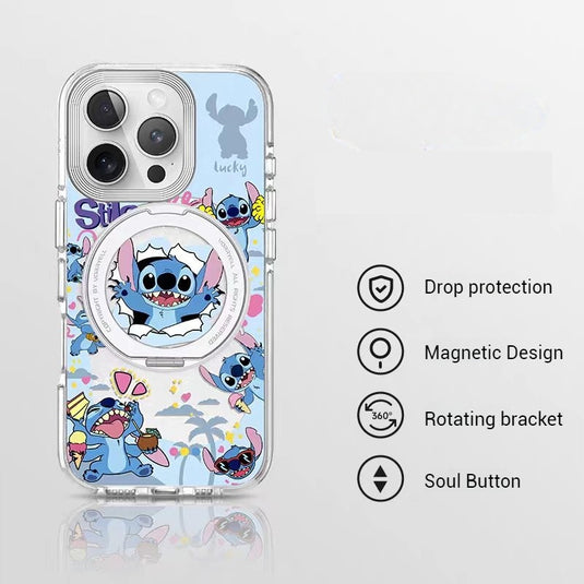 [Magsafe Compatible][Built-in Stand] Apple iPhone 17/Air/Pro/Pro Max Stitch Cute Full-Cover Shockproof Phone Case