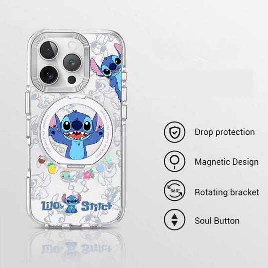 [Magsafe Compatible][Built-in Stand] Apple iPhone 17/Air/Pro/Pro Max Stitch Cute Full-Cover Shockproof Phone Case