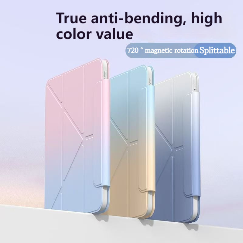 Load image into Gallery viewer, [Detachable] Apple iPad 7/8/9 10.2&#39;&#39; 7/8/9th Gen (2019/2020/2021) 720° Rotatable Gradient Full-cover Case With Pen Slot
