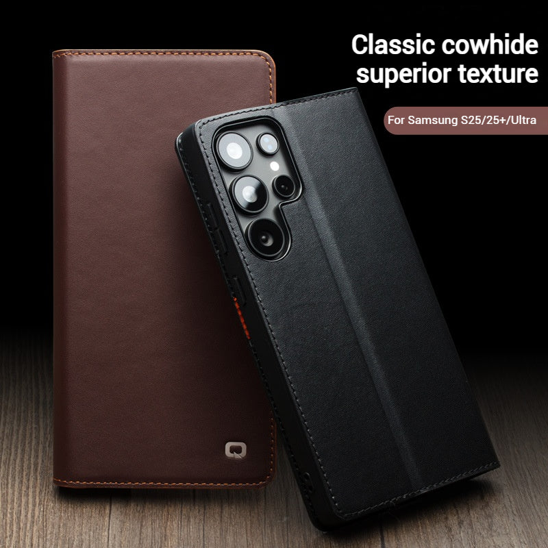 Load image into Gallery viewer, [Built-in Card Slot] Samsung Galaxy S25/Plus/Ultra Premium Genuine Leather Wallet Protective Case - i-Station Mobile Phone &amp; Electronic Device Repair and Accessories
