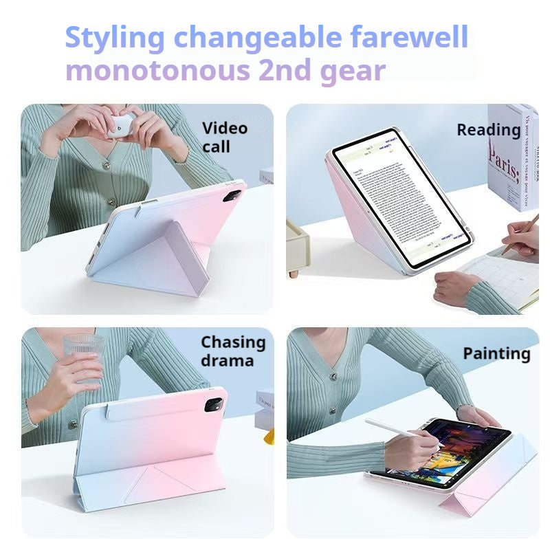 Load image into Gallery viewer, [Detachable] Apple iPad 7/8/9 10.2&#39;&#39; 7/8/9th Gen (2019/2020/2021) 720° Rotatable Gradient Full-cover Case With Pen Slot
