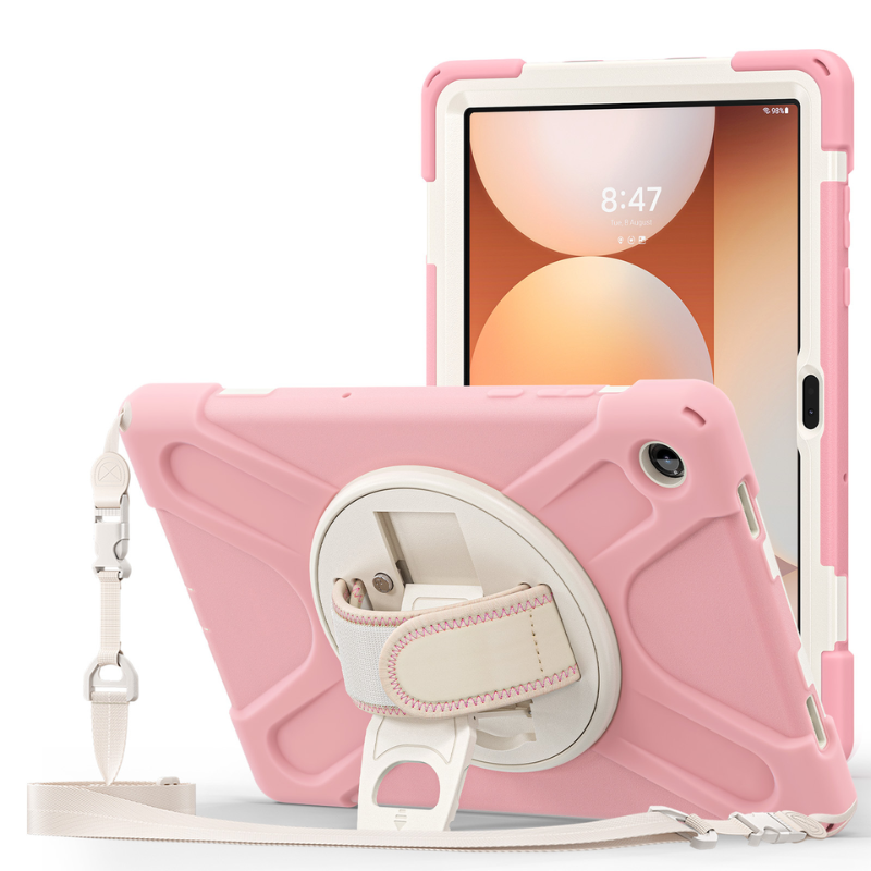 Load image into Gallery viewer, [With Shoulder Strap] Samsung Galaxy Tab A11 8.7&quot; 2025 - 360 Degree Rotation Heavy Duty EVA Kid Friendly Ring Holder Stand Case
