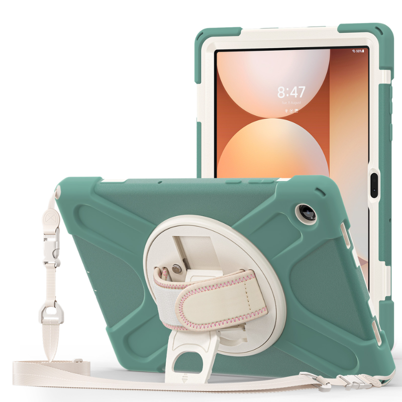 Load image into Gallery viewer, [With Shoulder Strap] Samsung Galaxy Tab A11 8.7&quot; 2025 - 360 Degree Rotation Heavy Duty EVA Kid Friendly Ring Holder Stand Case
